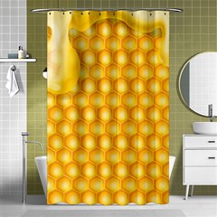 Abstract Honeycomb Background With Realistic Transparent Honey Drop Shower Curtain 48  X 72  (small)  by Vaneshart