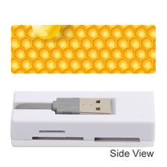 Abstract Honeycomb Background With Realistic Transparent Honey Drop Memory Card Reader (stick) by Vaneshart