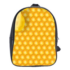 Abstract Honeycomb Background With Realistic Transparent Honey Drop School Bag (xl) by Vaneshart