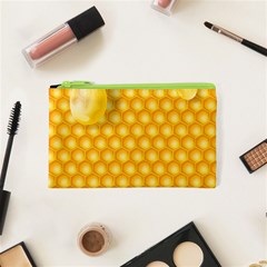 Abstract Honeycomb Background With Realistic Transparent Honey Drop Cosmetic Bag (xs) by Vaneshart