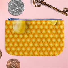 Abstract Honeycomb Background With Realistic Transparent Honey Drop Large Coin Purse by Vaneshart