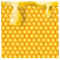 Abstract Honeycomb Background With Realistic Transparent Honey Drop Wooden Puzzle Square by Vaneshart