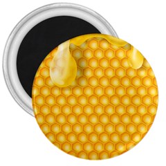 Abstract Honeycomb Background With Realistic Transparent Honey Drop 3  Magnets by Vaneshart