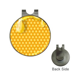 Abstract Honeycomb Background With Realistic Transparent Honey Drop Hat Clips With Golf Markers by Vaneshart