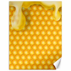 Abstract Honeycomb Background With Realistic Transparent Honey Drop Canvas 12  X 16  by Vaneshart