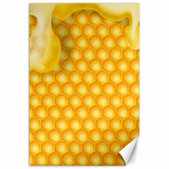 Abstract Honeycomb Background With Realistic Transparent Honey Drop Canvas 20  X 30  by Vaneshart