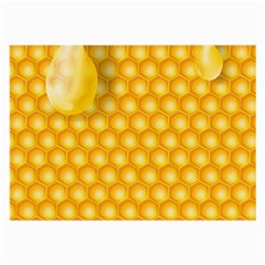 Abstract Honeycomb Background With Realistic Transparent Honey Drop Large Glasses Cloth by Vaneshart