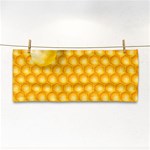 Abstract Honeycomb Background With Realistic Transparent Honey Drop Hand Towel Front