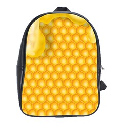 Abstract Honeycomb Background With Realistic Transparent Honey Drop School Bag (large) by Vaneshart