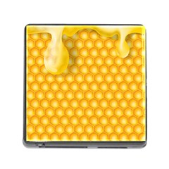 Abstract Honeycomb Background With Realistic Transparent Honey Drop Memory Card Reader (square 5 Slot) by Vaneshart