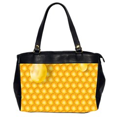 Abstract Honeycomb Background With Realistic Transparent Honey Drop Oversize Office Handbag (2 Sides) by Vaneshart