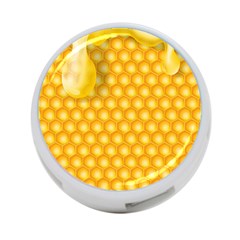 Abstract Honeycomb Background With Realistic Transparent Honey Drop 4-port Usb Hub (one Side) by Vaneshart