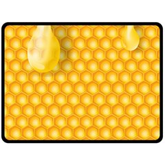 Abstract Honeycomb Background With Realistic Transparent Honey Drop Fleece Blanket (large)  by Vaneshart