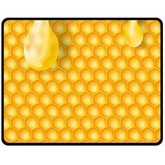 Abstract Honeycomb Background With Realistic Transparent Honey Drop Fleece Blanket (medium)  by Vaneshart