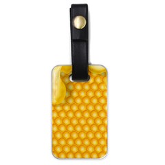 Abstract Honeycomb Background With Realistic Transparent Honey Drop Luggage Tag (one Side) by Vaneshart