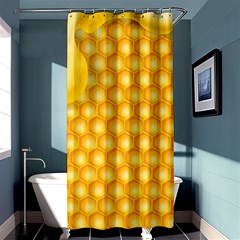 Abstract Honeycomb Background With Realistic Transparent Honey Drop Shower Curtain 36  X 72  (stall)  by Vaneshart