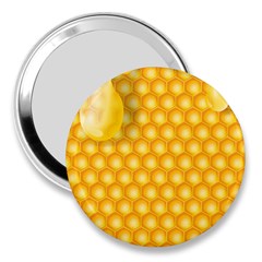 Abstract Honeycomb Background With Realistic Transparent Honey Drop 3  Handbag Mirrors by Vaneshart