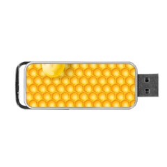 Abstract Honeycomb Background With Realistic Transparent Honey Drop Portable Usb Flash (two Sides) by Vaneshart