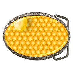 Abstract Honeycomb Background With Realistic Transparent Honey Drop Belt Buckles by Vaneshart