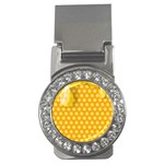 Abstract Honeycomb Background With Realistic Transparent Honey Drop Money Clips (CZ)  Front