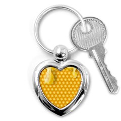 Abstract Honeycomb Background With Realistic Transparent Honey Drop Key Chain (heart) by Vaneshart