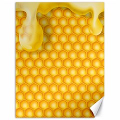 Abstract Honeycomb Background With Realistic Transparent Honey Drop Canvas 18  X 24  by Vaneshart