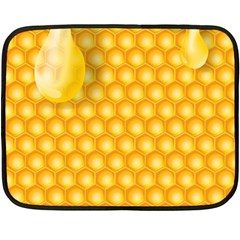 Abstract Honeycomb Background With Realistic Transparent Honey Drop Double Sided Fleece Blanket (mini)  by Vaneshart