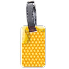 Abstract Honeycomb Background With Realistic Transparent Honey Drop Luggage Tag (one Side) by Vaneshart