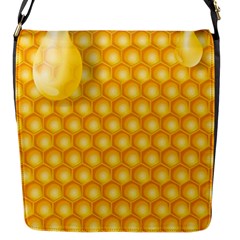 Abstract Honeycomb Background With Realistic Transparent Honey Drop Flap Closure Messenger Bag (s) by Vaneshart