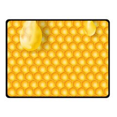 Abstract Honeycomb Background With Realistic Transparent Honey Drop Double Sided Fleece Blanket (small)  by Vaneshart