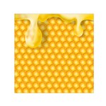 Abstract Honeycomb Background With Realistic Transparent Honey Drop Small Satin Scarf (Square) Front