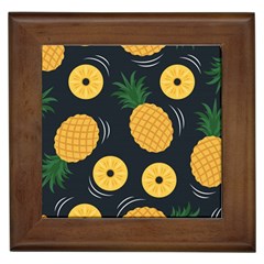 Seamless Pattern Pineapple Pattern Framed Tile by Vaneshart