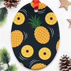 Seamless Pattern Pineapple Pattern Ornament (oval) by Vaneshart