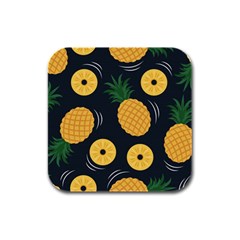 Seamless Pattern Pineapple Pattern Rubber Square Coaster (4 Pack)  by Vaneshart