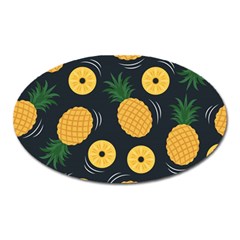 Seamless Pattern Pineapple Pattern Oval Magnet by Vaneshart