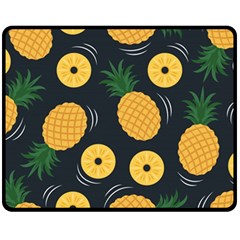 Seamless Pattern Pineapple Pattern Double Sided Fleece Blanket (medium)  by Vaneshart