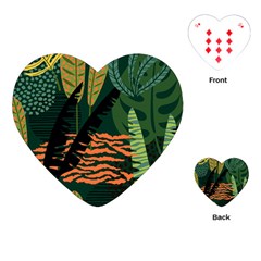 Abstract Seamless Pattern With Tropical Leaves Playing Cards Single Design (heart) by Vaneshart