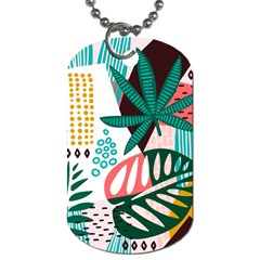 Abstract Seamless Pattern With Tropical Leaves Dog Tag (one Side) by Vaneshart