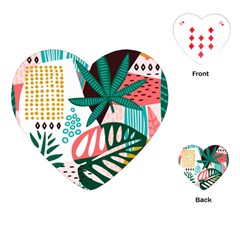 Abstract Seamless Pattern With Tropical Leaves Playing Cards Single Design (heart) by Vaneshart