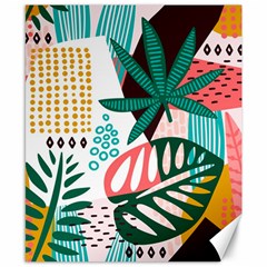 Abstract Seamless Pattern With Tropical Leaves Canvas 8  X 10  by Vaneshart