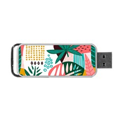 Abstract Seamless Pattern With Tropical Leaves Portable Usb Flash (two Sides) by Vaneshart