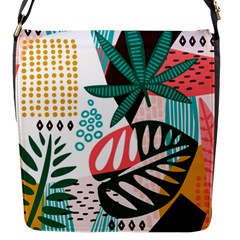 Abstract Seamless Pattern With Tropical Leaves Flap Closure Messenger Bag (s) by Vaneshart