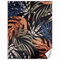 Trend Seamless Pattern With Colorful Tropical Leaves Plants Brown Background Canvas 12  X 16  by Vaneshart