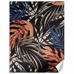 Trend Seamless Pattern With Colorful Tropical Leaves Plants Brown Background Canvas 18  X 24  by Vaneshart