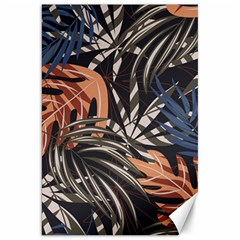 Trend Seamless Pattern With Colorful Tropical Leaves Plants Brown Background Canvas 20  X 30  by Vaneshart