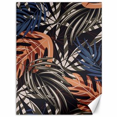 Trend Seamless Pattern With Colorful Tropical Leaves Plants Brown Background Canvas 36  X 48  by Vaneshart