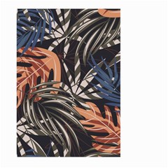 Trend Seamless Pattern With Colorful Tropical Leaves Plants Brown Background Large Garden Flag (two Sides) by Vaneshart