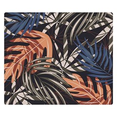 Trend Seamless Pattern With Colorful Tropical Leaves Plants Brown Background Double Sided Flano Blanket (small)  by Vaneshart