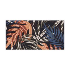 Trend Seamless Pattern With Colorful Tropical Leaves Plants Brown Background Yoga Headband by Vaneshart