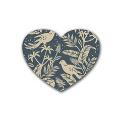 Birds Nature Design Rubber Coaster (heart)  by Vaneshart